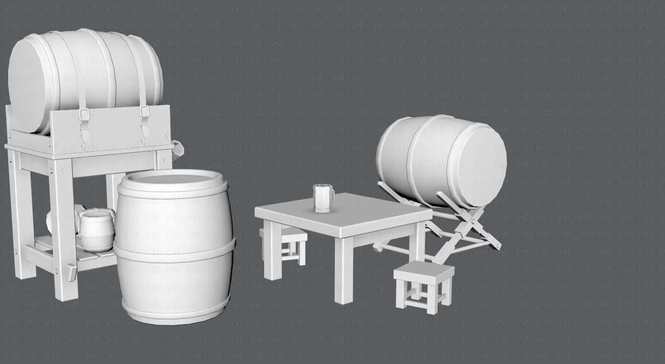 Barrel Lowpolygon V01 Low-poly 3D model_14