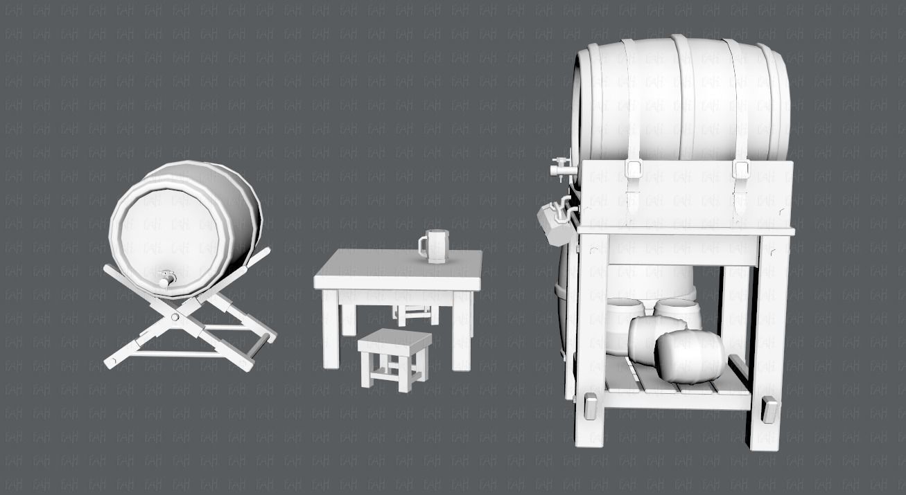 Barrel Lowpolygon V01 Low-poly 3D model_17
