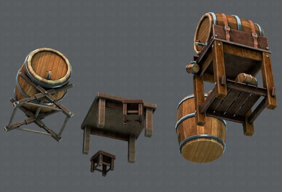 Barrel Lowpolygon V01 Low-poly 3D model_38