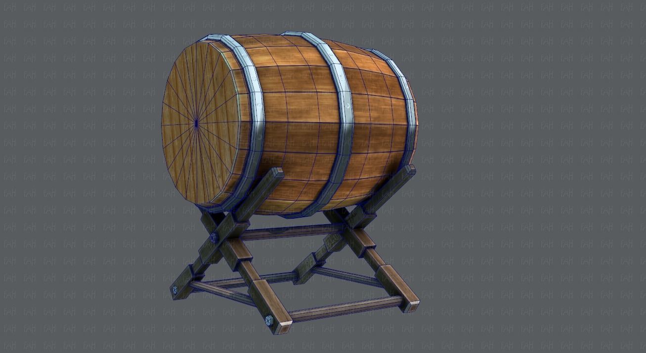 Barrel Lowpolygon V01 Low-poly 3D model_28