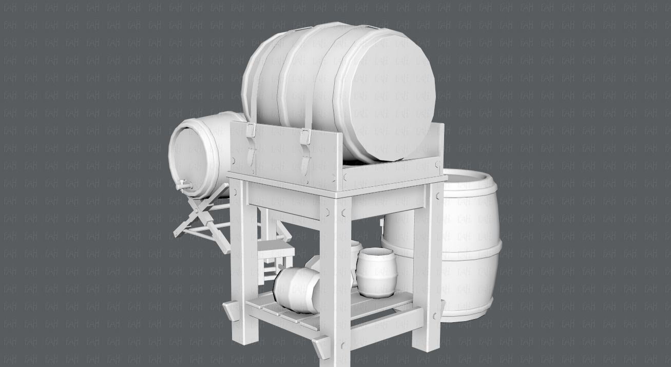 Barrel Lowpolygon V01 Low-poly 3D model_16