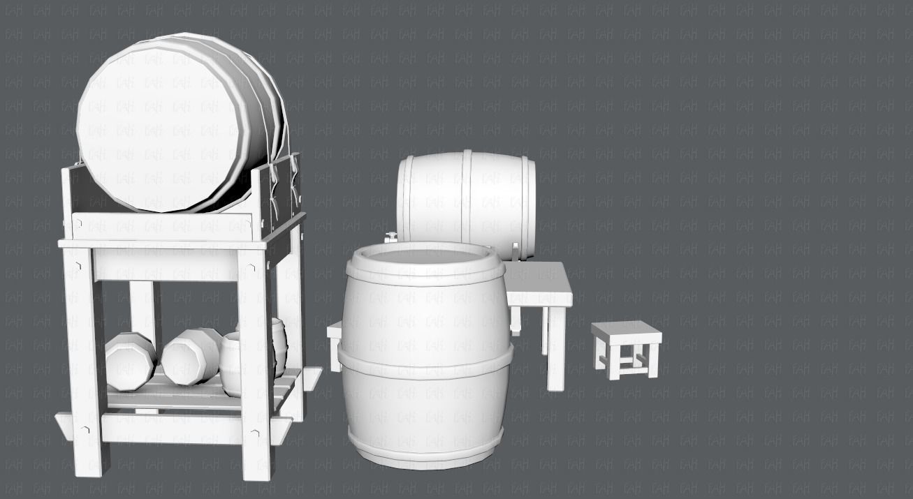 Barrel Lowpolygon V01 Low-poly 3D model_15