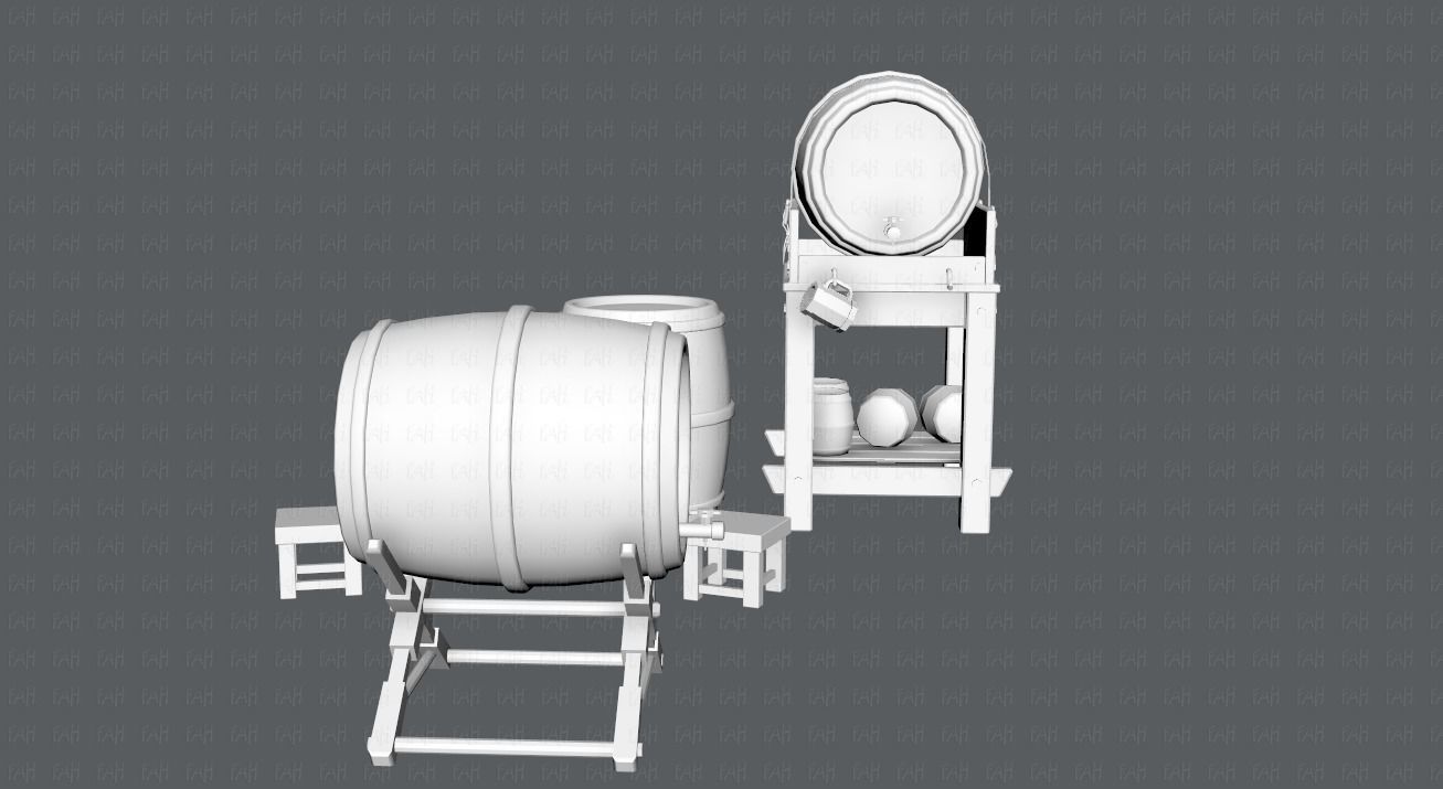 Barrel Lowpolygon V01 Low-poly 3D model_10