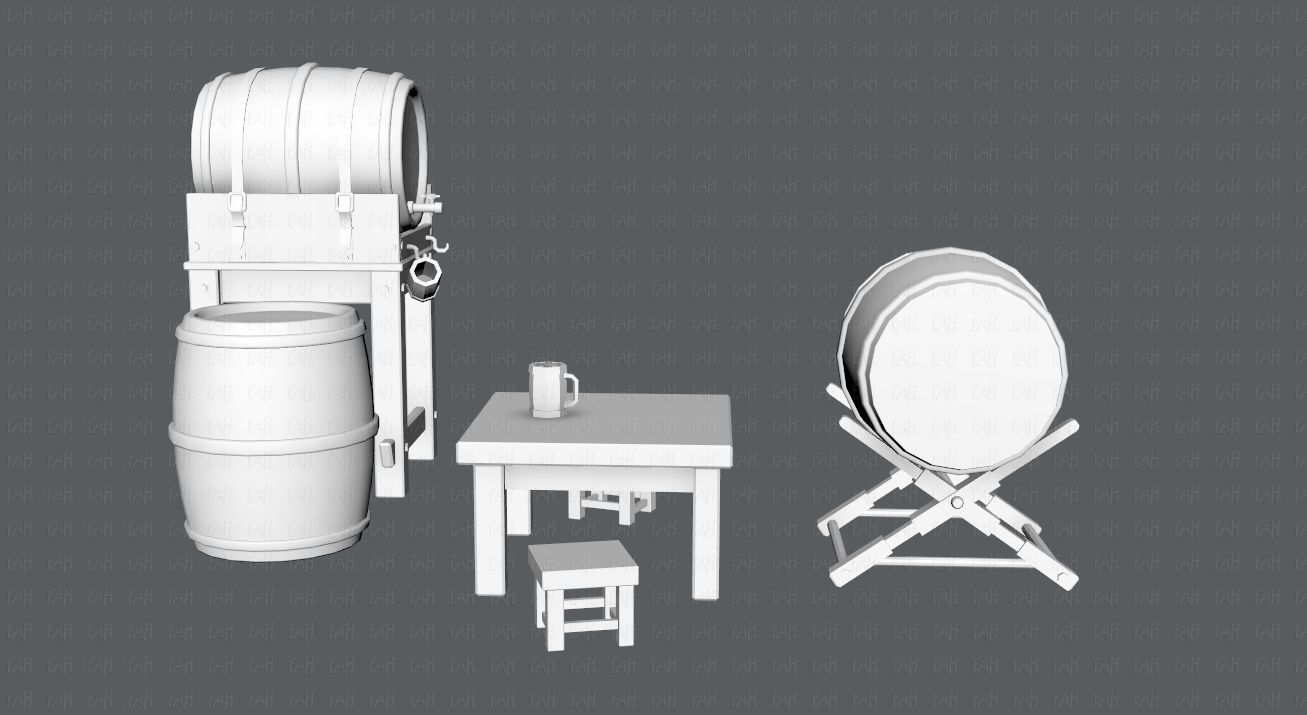 Barrel Lowpolygon V01 Low-poly 3D model_12