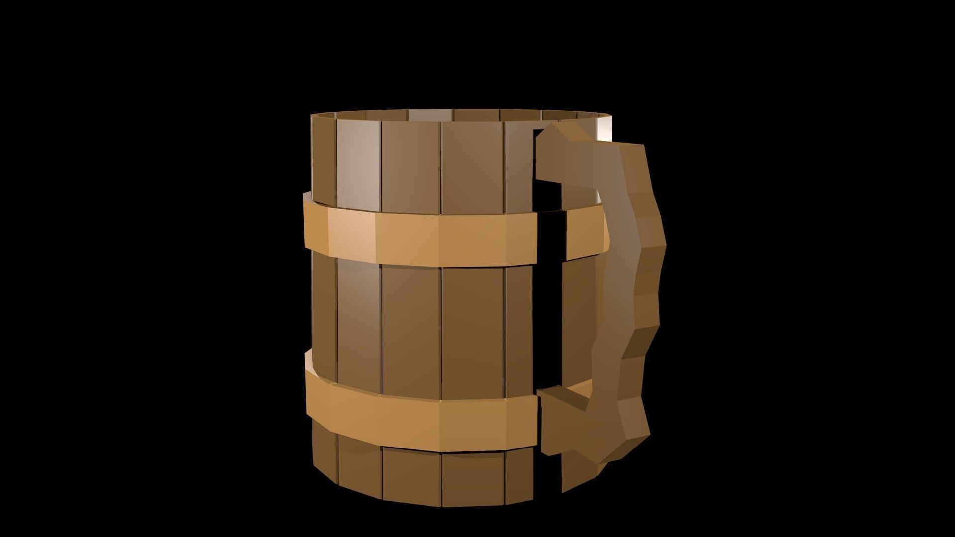 Low Poly Beer Mug Low-poly 3D model_1