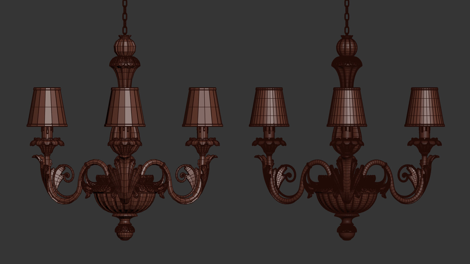Chandelier Silvano Grifoni 3 lamp 3D model_8