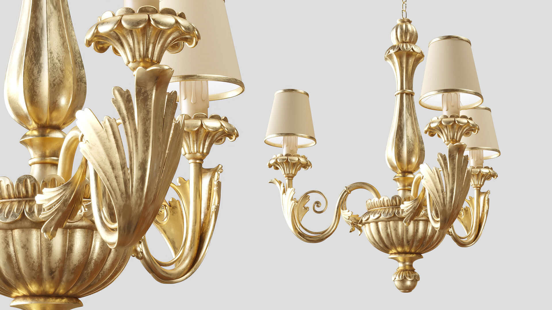 Chandelier Silvano Grifoni 3 lamp 3D model_4