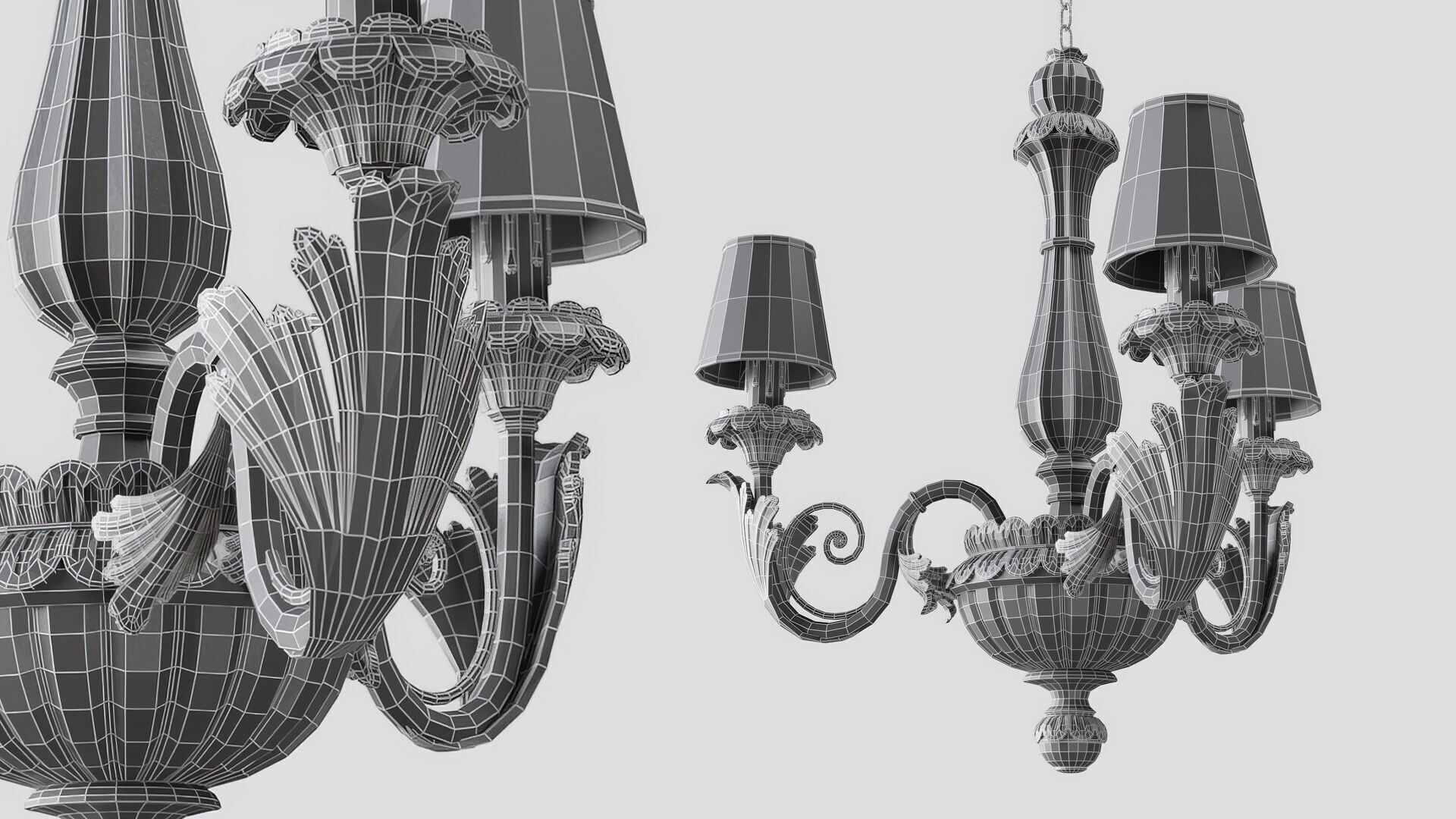 Chandelier Silvano Grifoni 3 lamp 3D model_7
