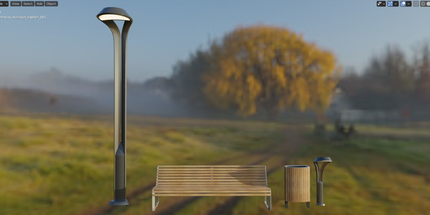 Elements for park 01 3D model_8