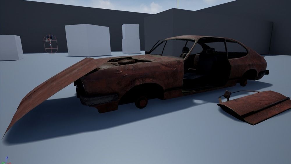 Rusty coupe low poly Low-poly 3D model_2