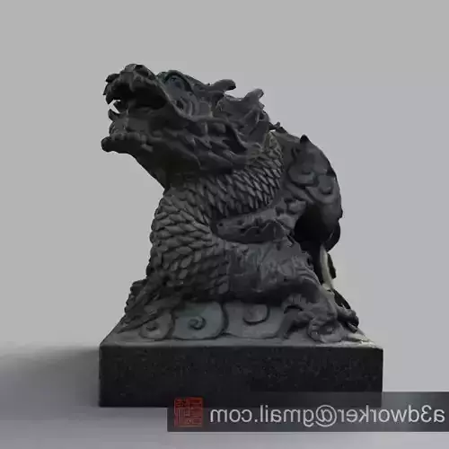 Dragon-Set chinese dragon statue 3D print model