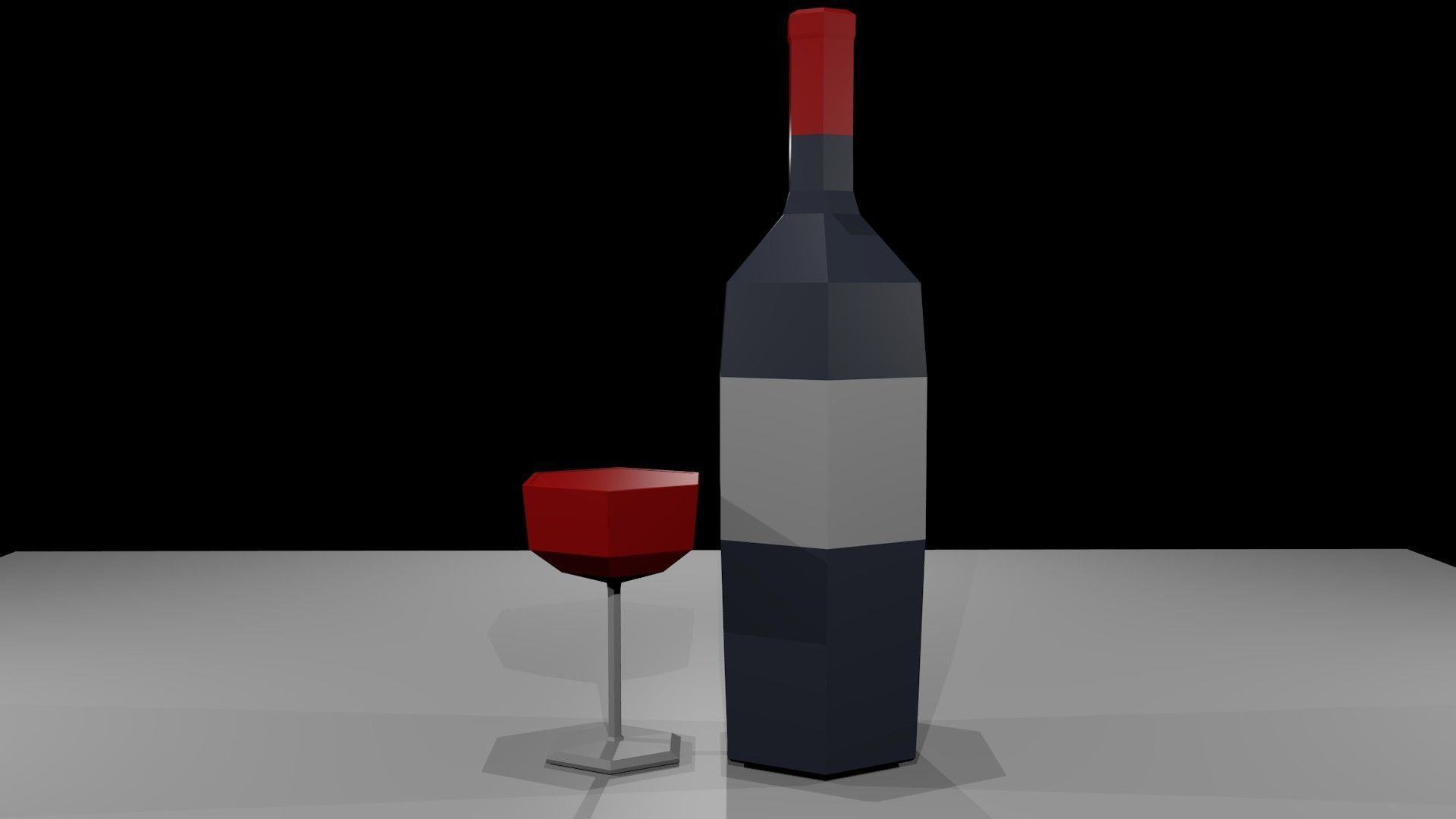 Low poly Alcohol drink Low-poly 3D model