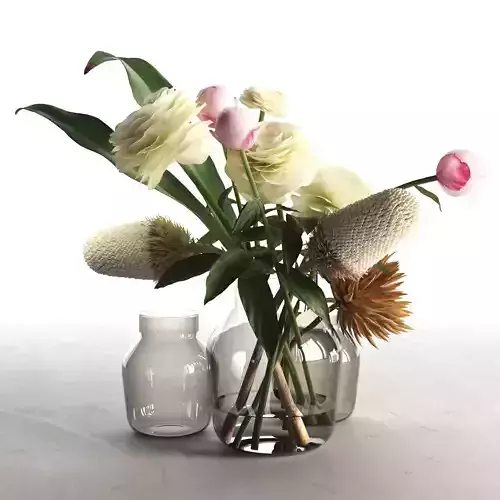 Glass Vases With Flowers 2