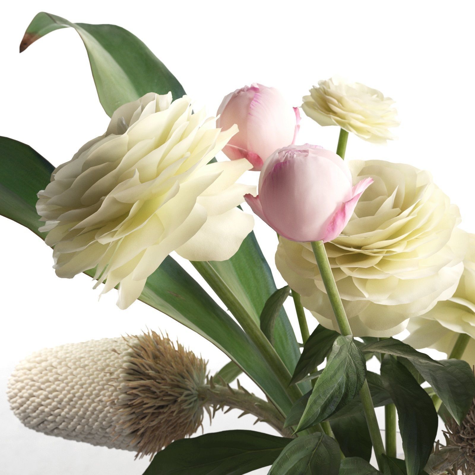 Glass Vases With Flowers 2 3D model_1