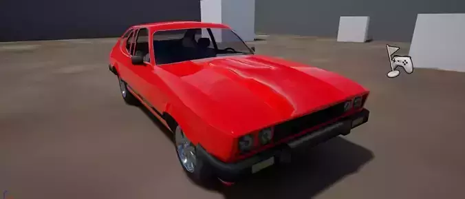 Low poly car ford escort Low-poly 3D model