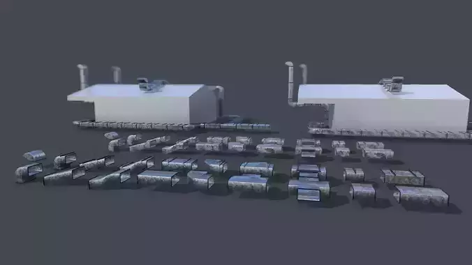 Ventilation Duct PACK Low-poly 3D model