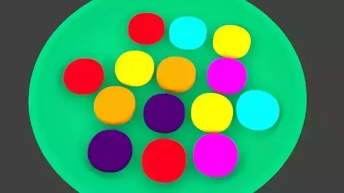 Candy colorful balls in circle