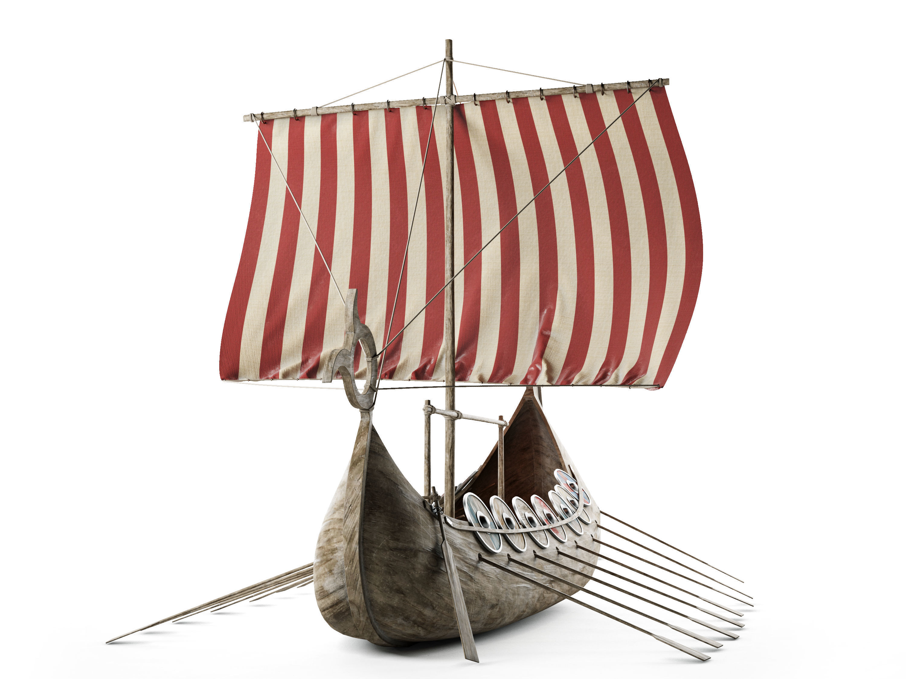 Viking Ship Low-poly 3D model_4