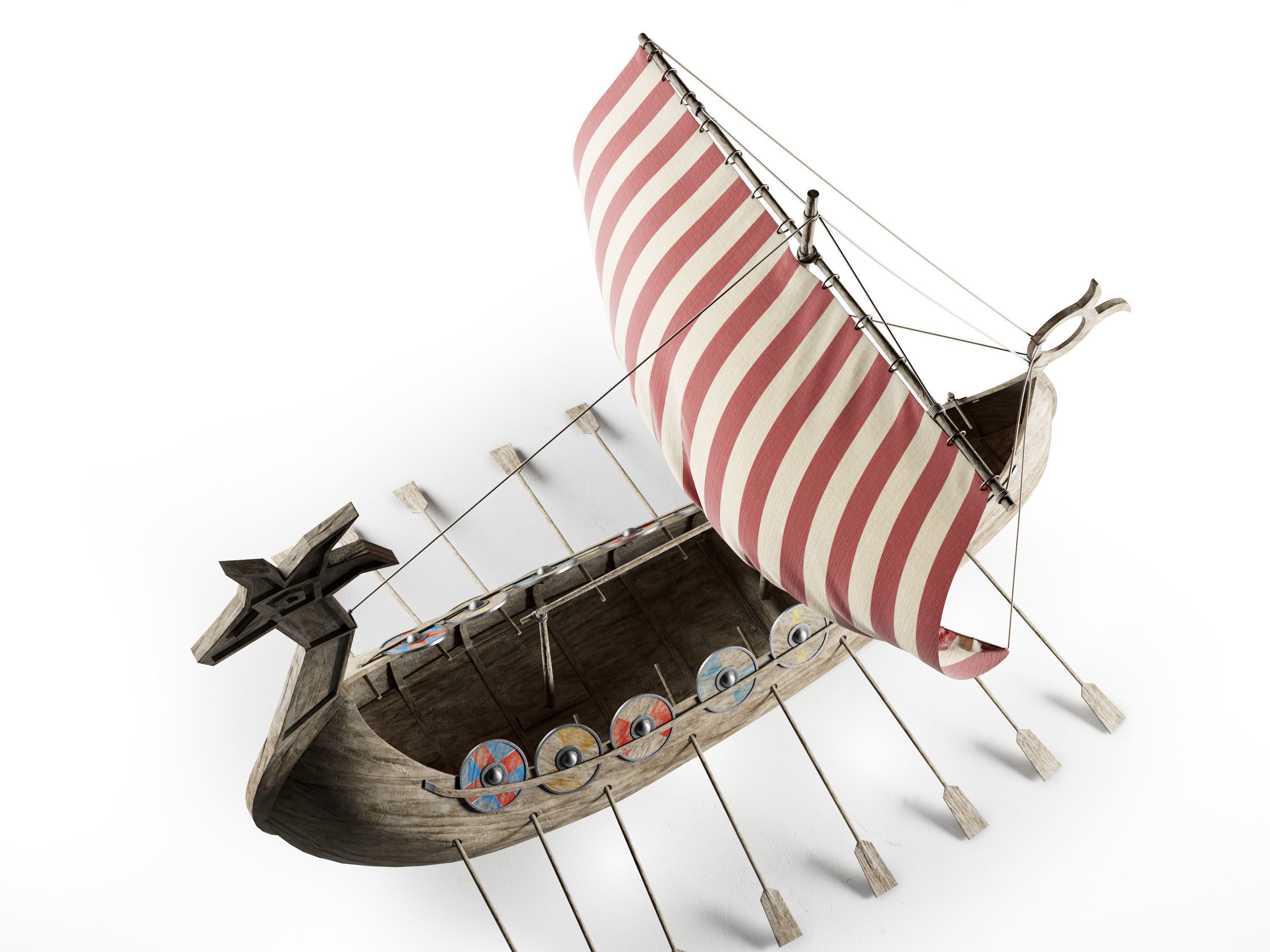 Viking Ship Low-poly 3D model_7