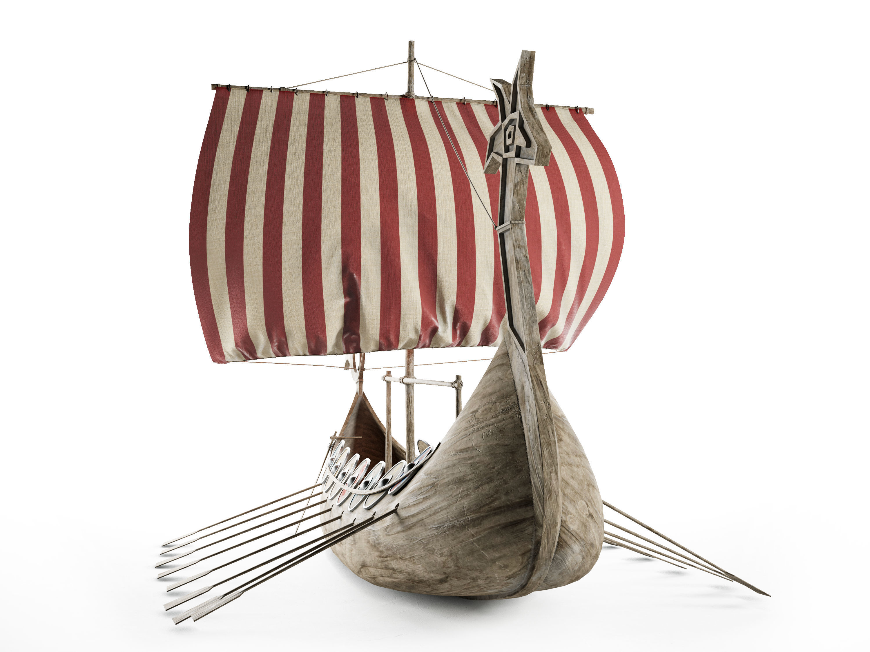 Viking Ship Low-poly 3D model_3
