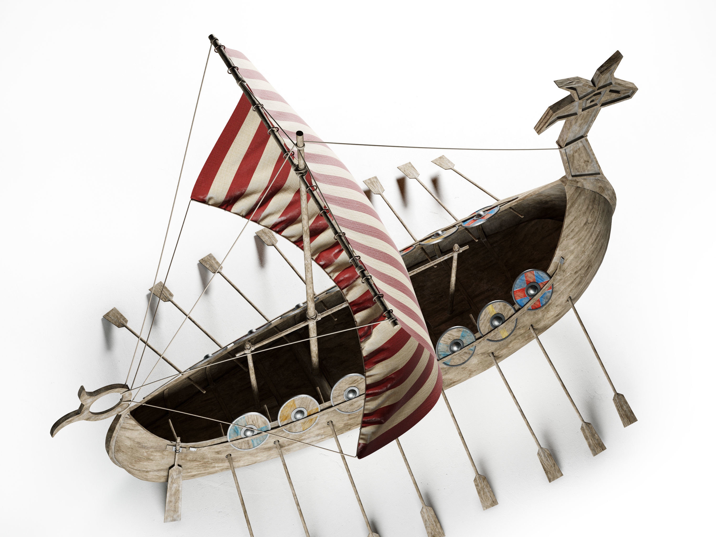 Viking Ship Low-poly 3D model_6