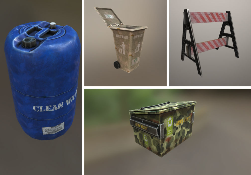 Army Base Props Low-poly 3D model_9