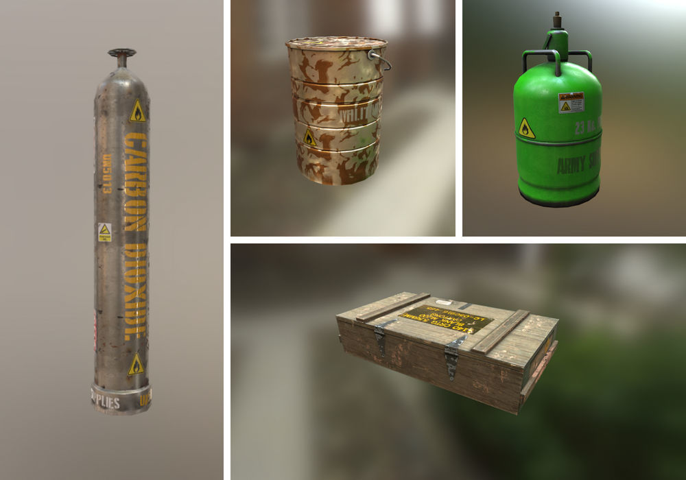 Army Base Props Low-poly 3D model_10