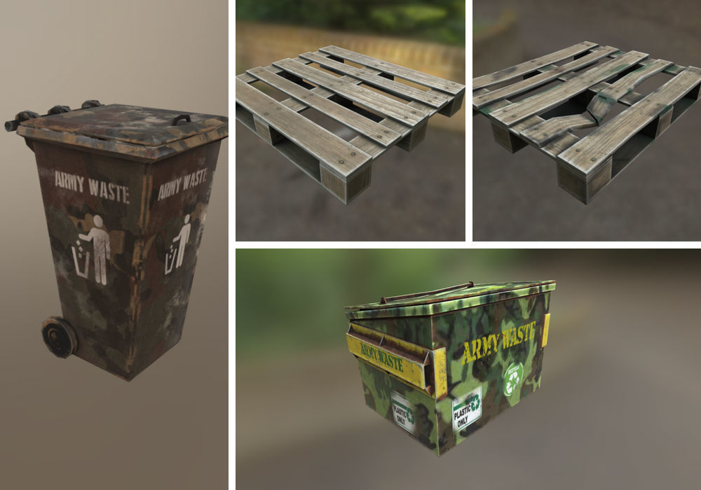 Army Base Props Low-poly 3D model_7