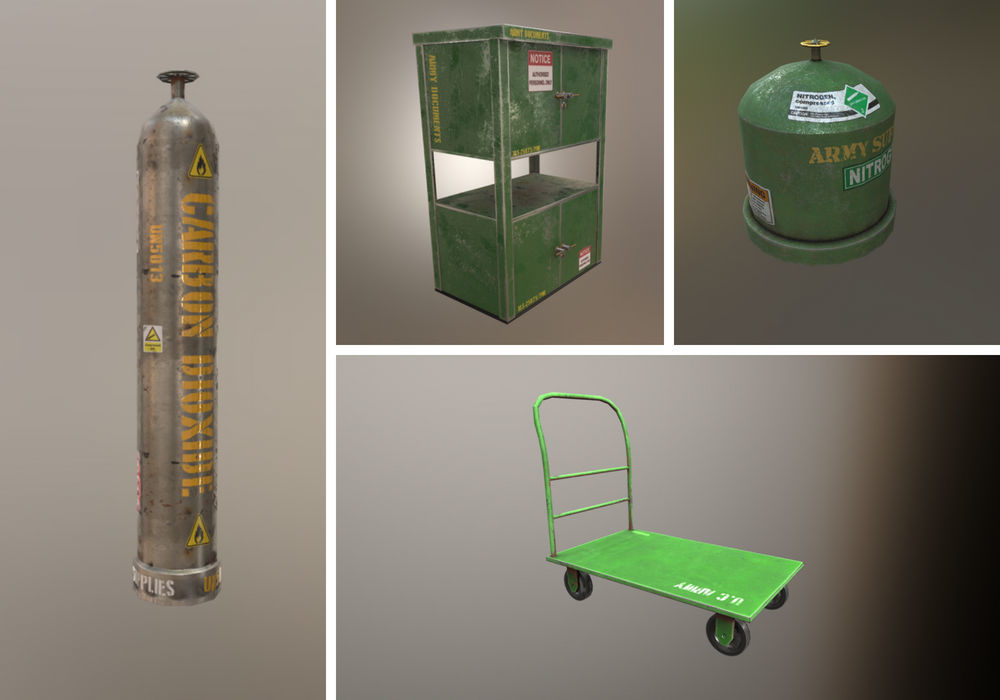 Army Base Props Low-poly 3D model_2