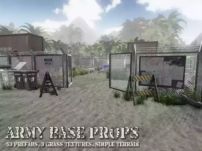 Army Base Props Low-poly 3D model