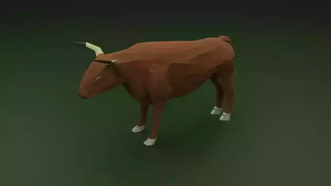 Low Poly Bull Low-poly 3D model