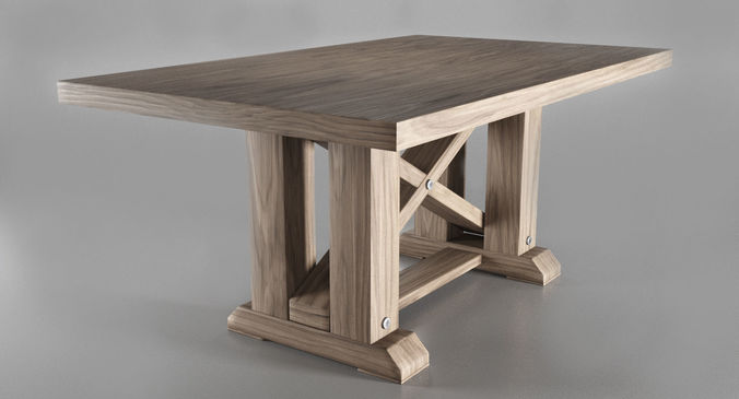 Minimalistic  Wood Table Low-poly 3D model