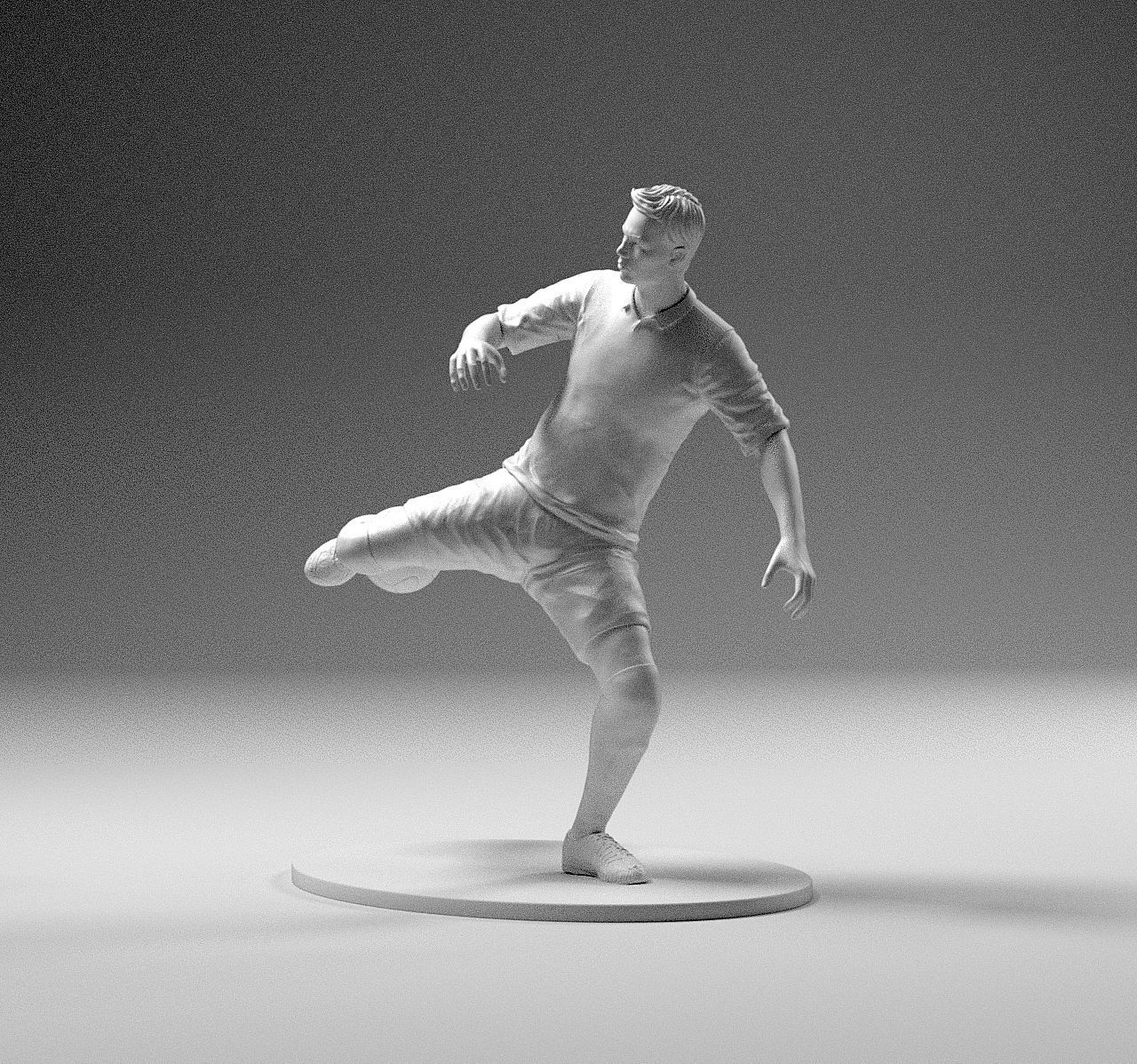 Footballer 02 Footstrike 06 Stl 3D print model_1