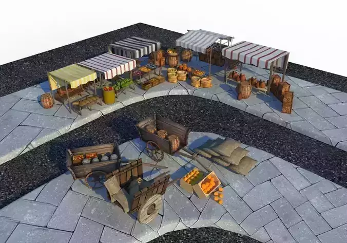 Fruits Market 3D Model