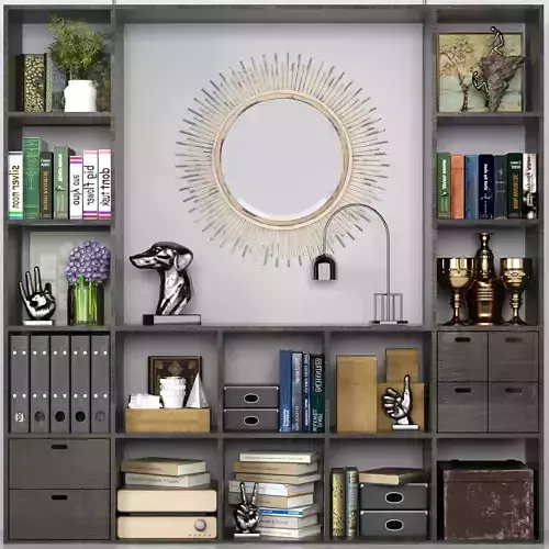 Set-185 sunburst mirror on wall