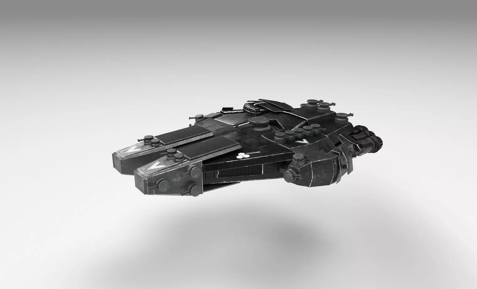 Spaceship futuristic tank Low-poly 3D model