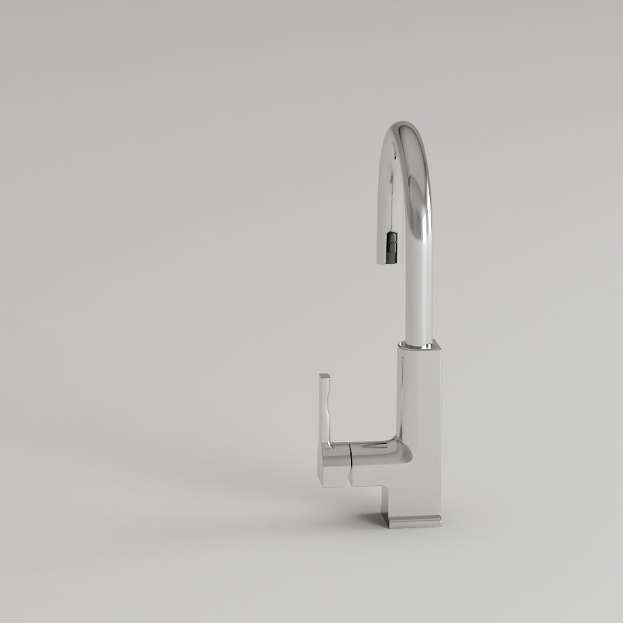 Sprayer Kitchen Chrome Faucet Low-poly 3D model_4