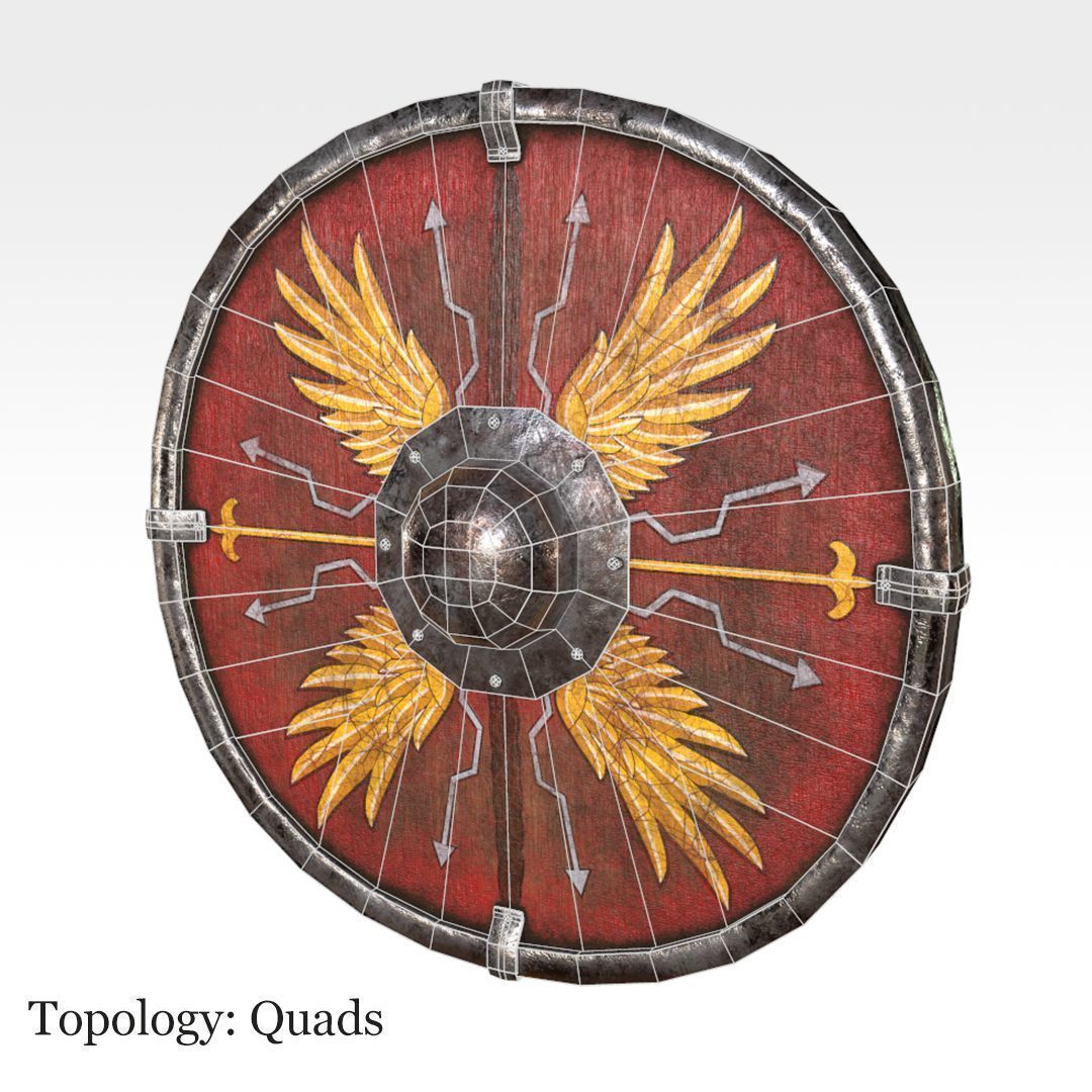 Parma Shield Low-poly 3D model_9