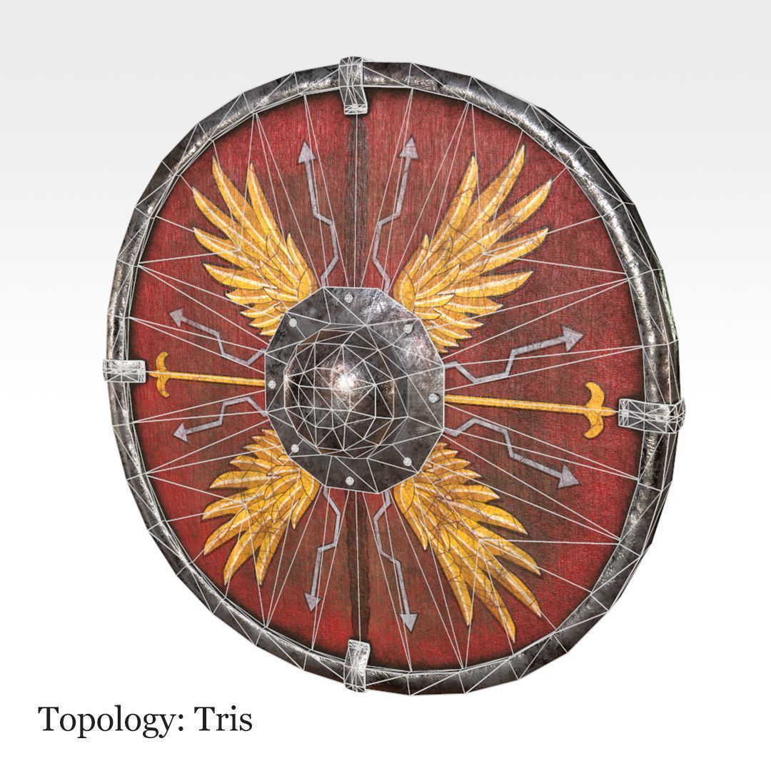 Parma Shield Low-poly 3D model_7