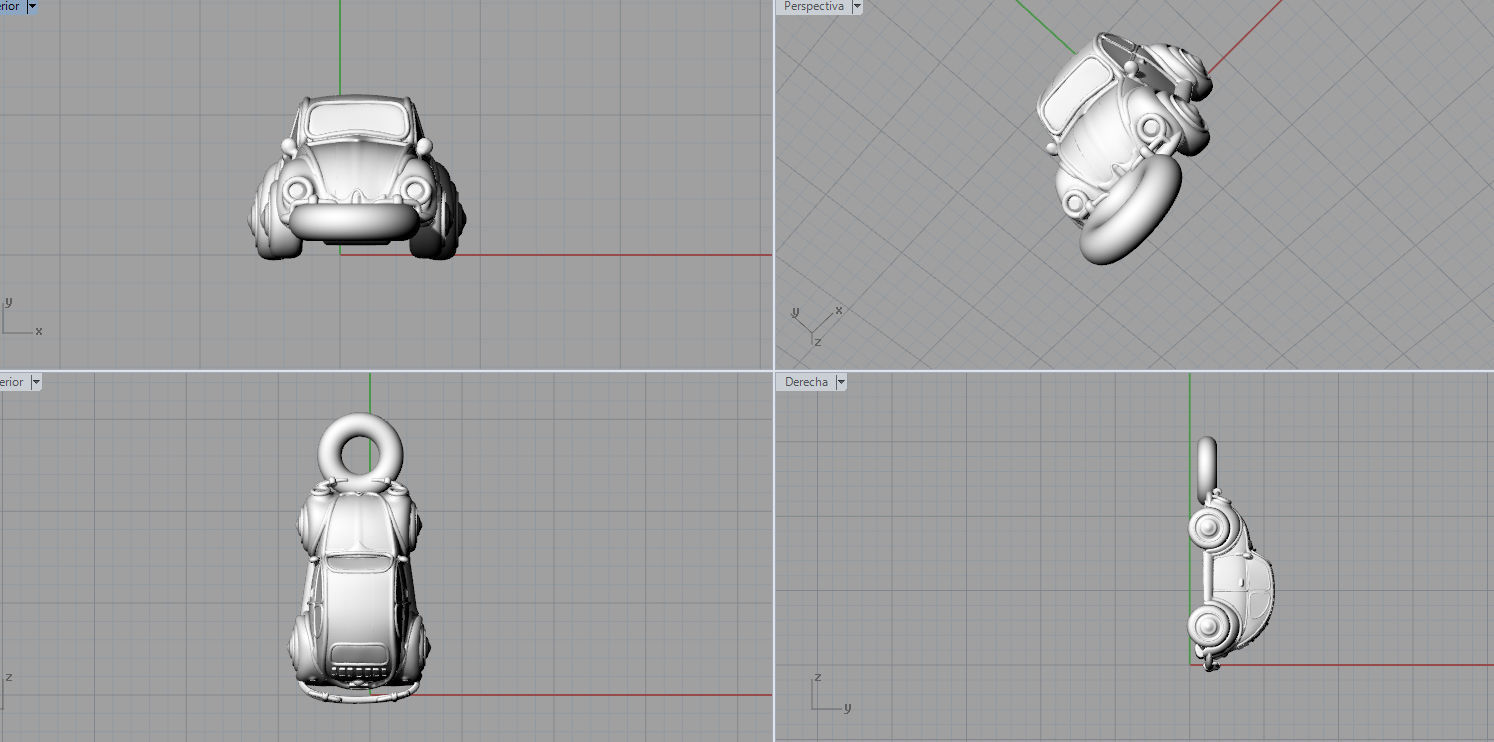 Car charm 3D print model_3
