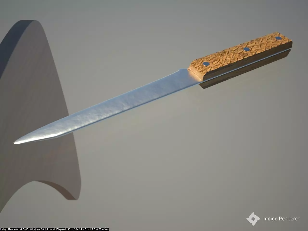 Knife with a wooden handle Free 3D model