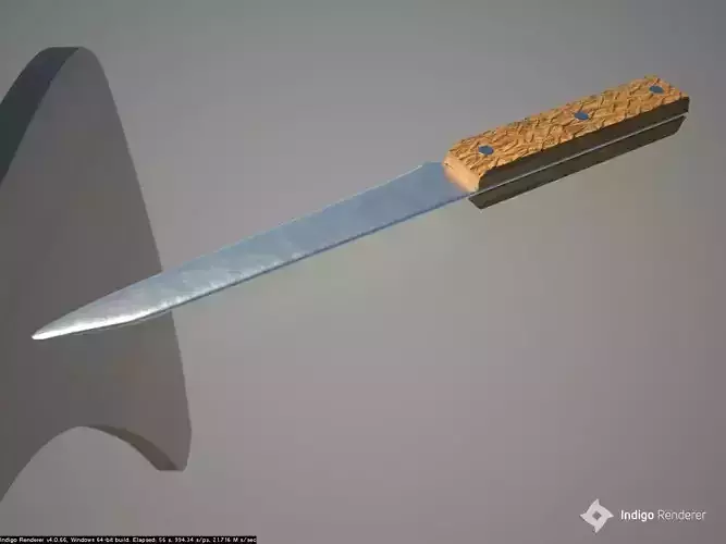 Knife with a wooden handle