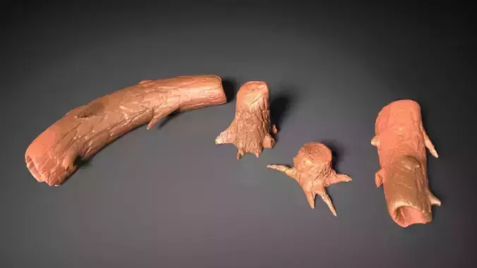 Tree logs and tree trunks 3D print model