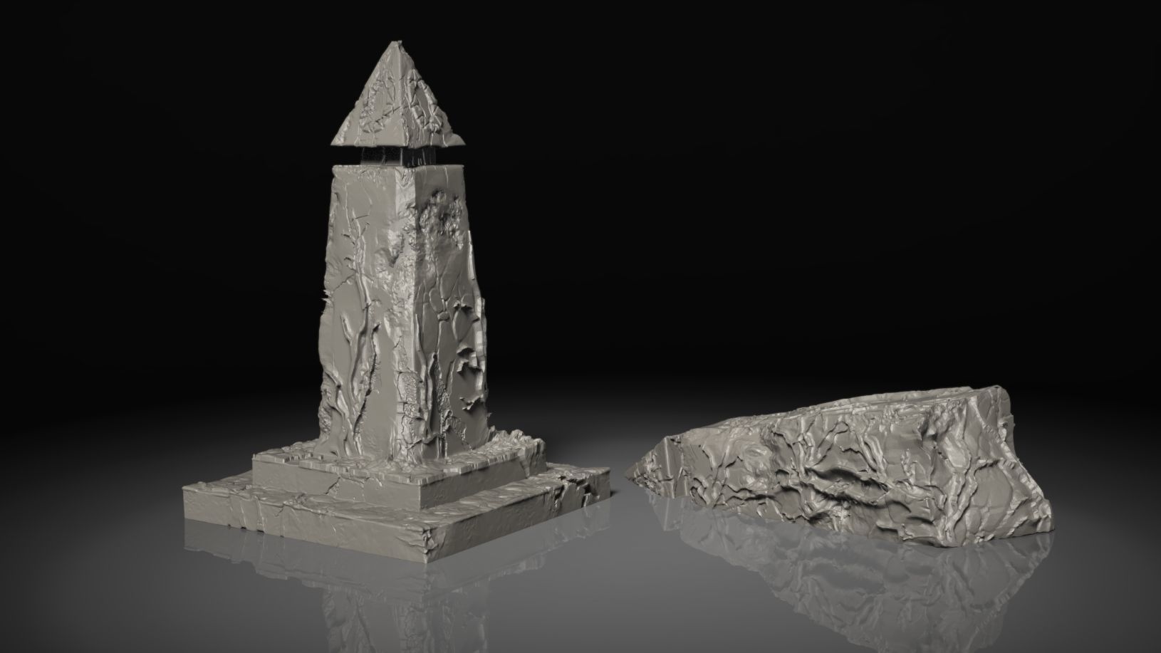 Elvish Glyph Tower Ruins 3D print model_1