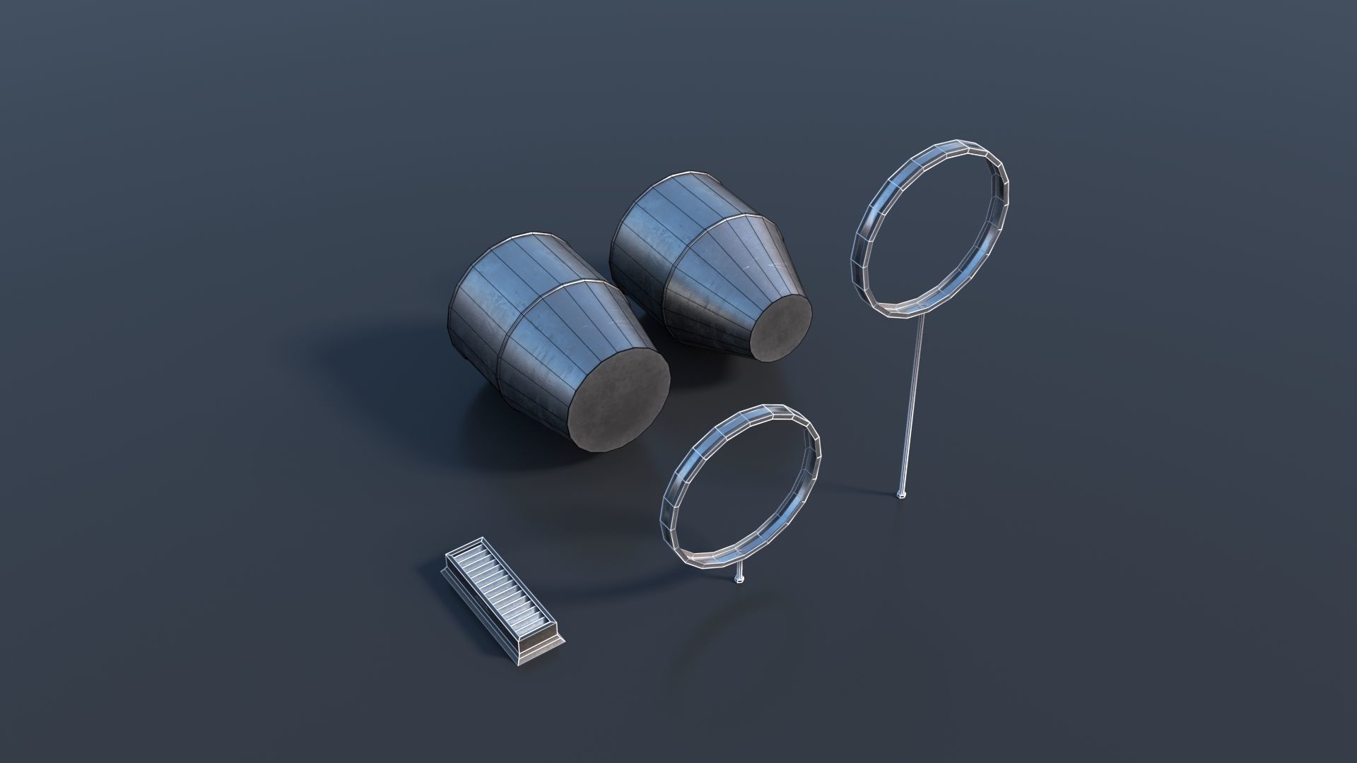 Modular Ventilation Pipes PBR Low-poly 3D model_6