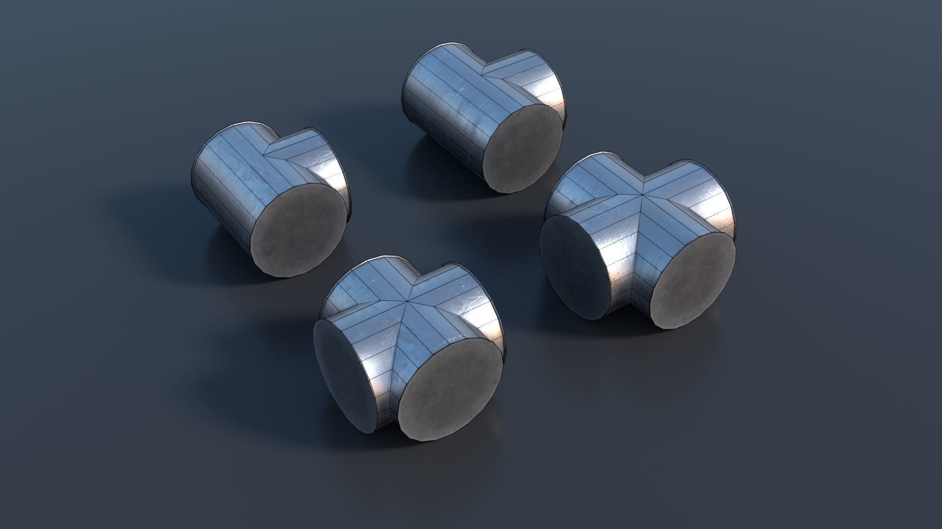 Modular Ventilation Pipes PBR Low-poly 3D model_4