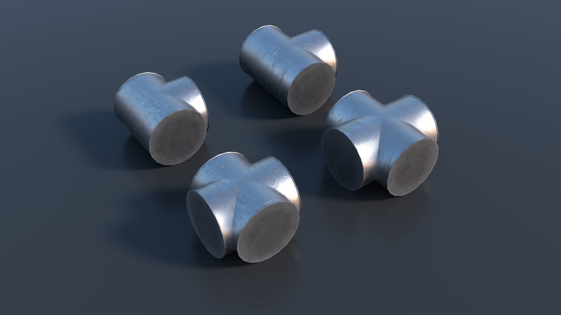 Modular Ventilation Pipes PBR Low-poly 3D model_3