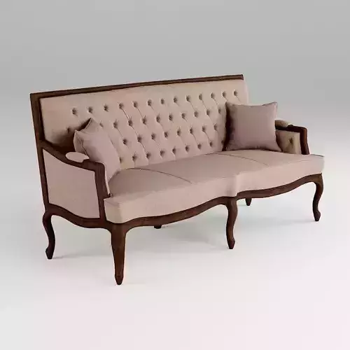 High Quality 3d model of classic sofa 18th Century French desig Low-poly 3D model