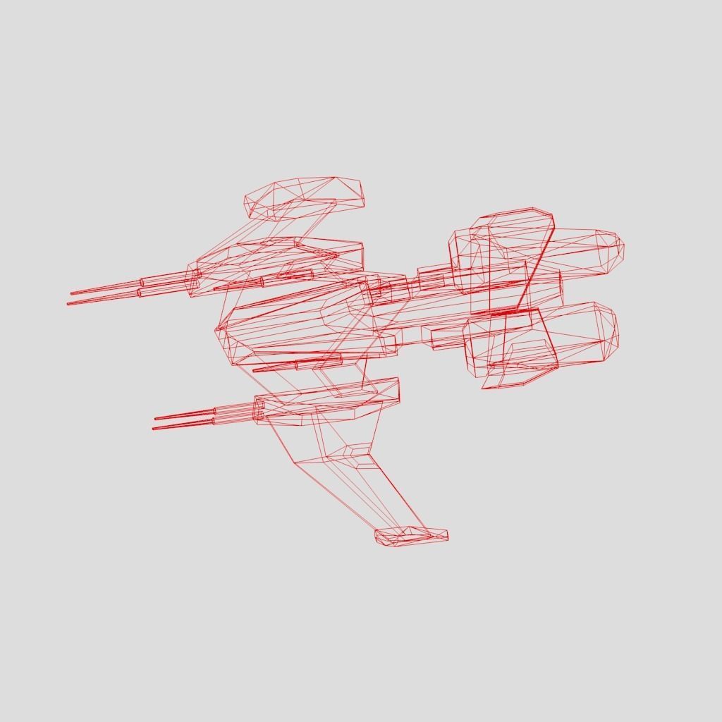 SpaceShip star wars Low-poly 3D model_25