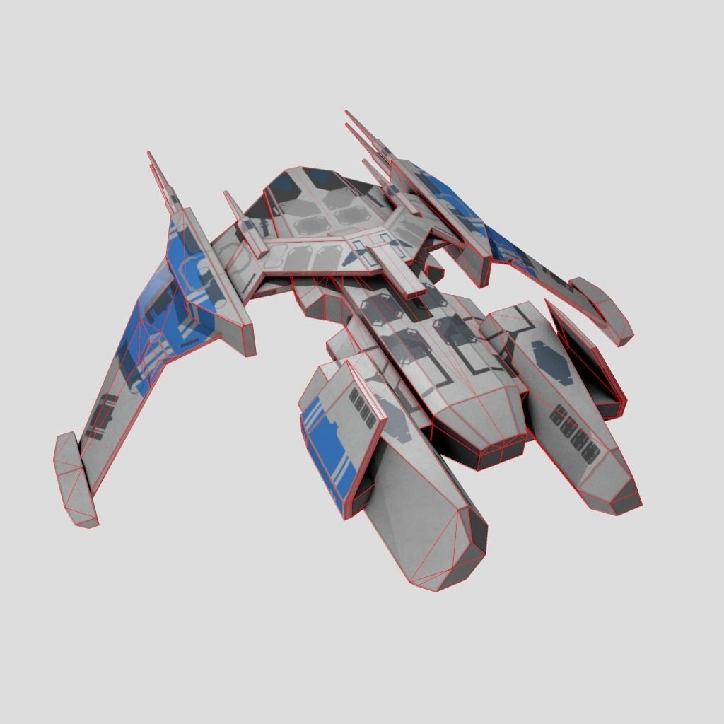 SpaceShip star wars Low-poly 3D model_15